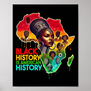 Patriotic African American Black History Is Americ Poster