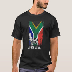 Patriotic African Soccer Player South Africa Flag T-Shirt