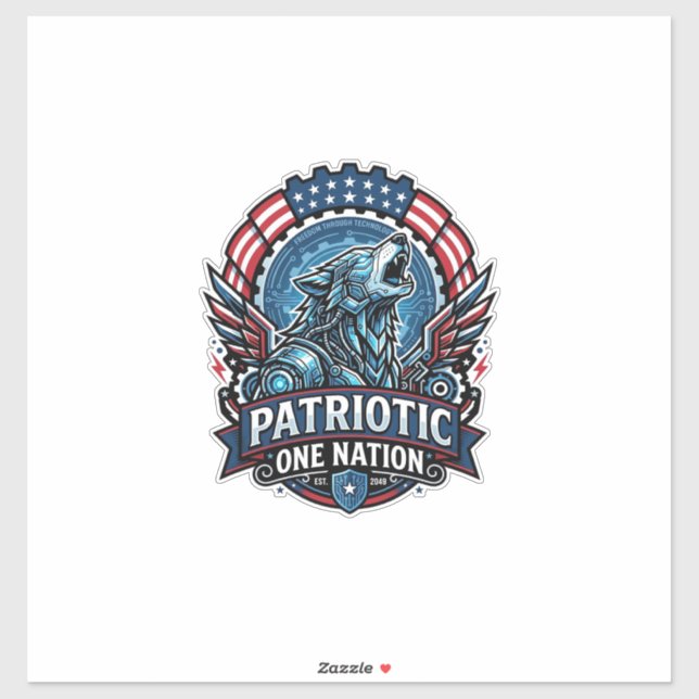 Patriotic Ai Freedom Wolf Cyberpunk Future Freedom (Sheet)