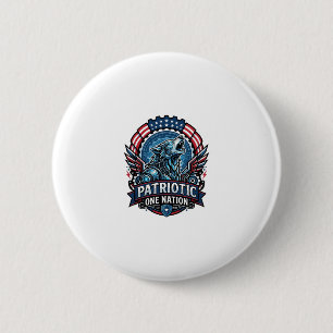 Patriotic Ai Freedom Wolf Cyberpunk Future Freedom 6 Cm Round Badge