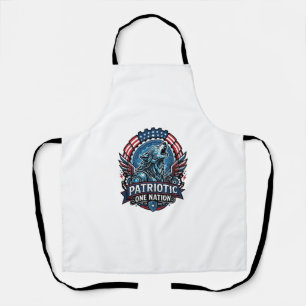 Patriotic Ai Freedom Wolf Cyberpunk Future Freedom Apron