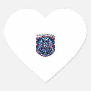 Patriotic Ai Freedom Wolf Cyberpunk Future Freedom Heart Sticker