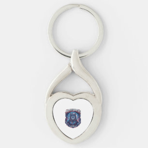 Patriotic Ai Freedom Wolf Cyberpunk Future Freedom Key Ring