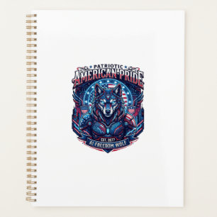 Patriotic Ai Freedom Wolf Cyberpunk Future Freedom Planner