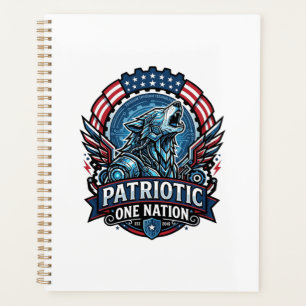 Patriotic Ai Freedom Wolf Cyberpunk Future Freedom Planner