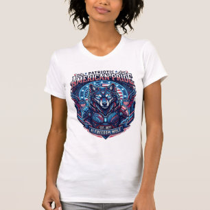 Patriotic Ai Freedom Wolf Cyberpunk Future Freedom T-Shirt