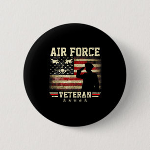 Patriotic air force veteran usaf flag us american 6 cm round badge