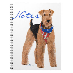 Patriotic Airedale Terrier Spiral Notebook
