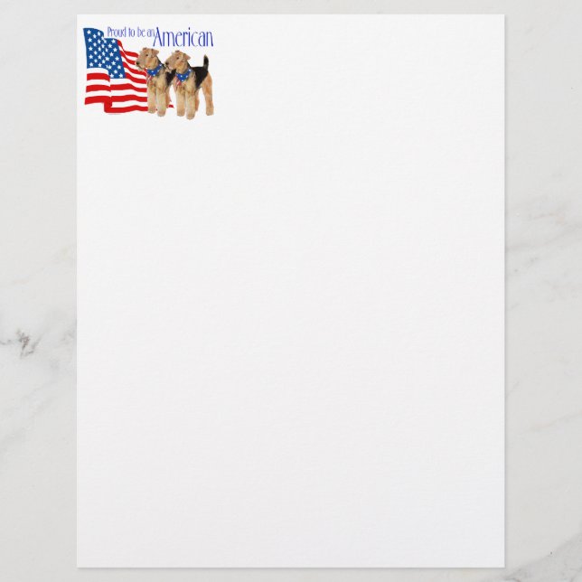 Patriotic Airedale Terriers (Front)