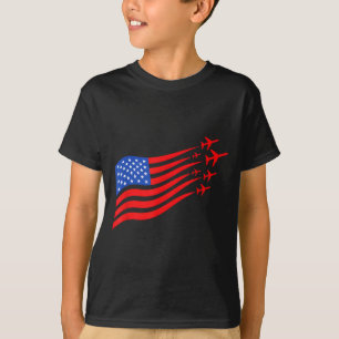Patriotic Airplane American Flag Usa Artwork T-Shirt