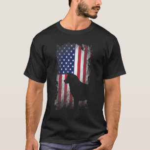 Patriotic Akita Inu American Flag Cool Dog T-Shirt