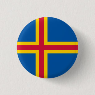 Patriotic Åland Islands Flag 3 Cm Round Badge