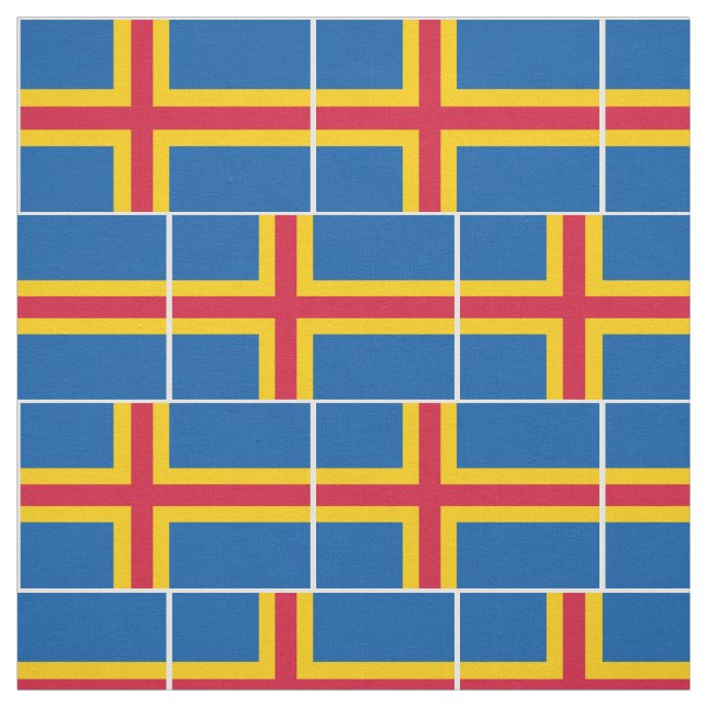 Patriotic Åland Islands Flag Fabric (Swatch)