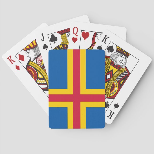 Patriotic Åland Islands Flag Playing Cards (Back)