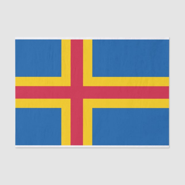 Patriotic Åland Islands Flag Tissue Paper (Front)