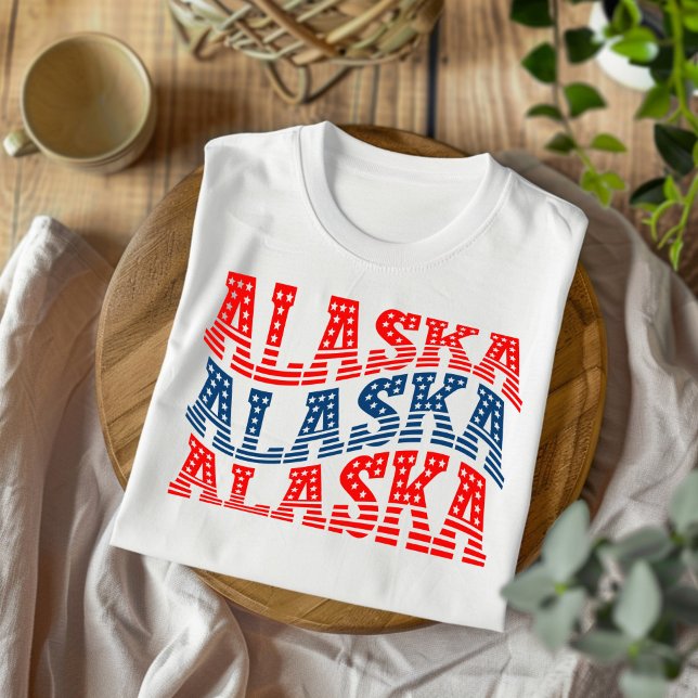 Patriotic Alaska Red and Blue Boho T-Shirt  (Creator Uploaded)