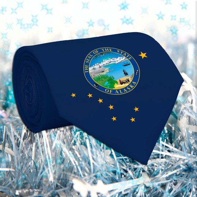 Patriotic Alaska Tie, fashion USA, Alaska Flag Tie (Creator Uploaded)