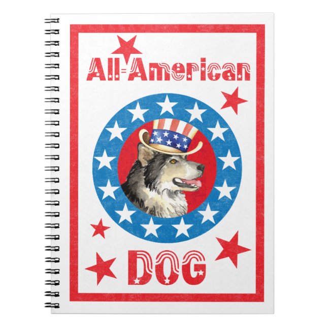 Patriotic Alaskan Malemute Notebook (Front)
