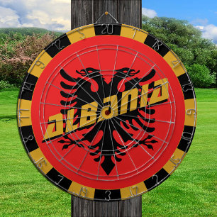 Patriotic Albania Dartboard & Albanian Flag / game