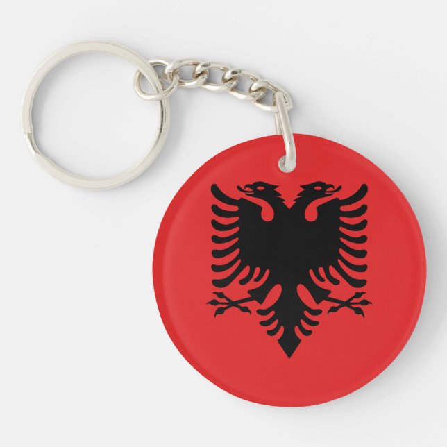 Patriotic Albanian Flag Key Ring (Front)