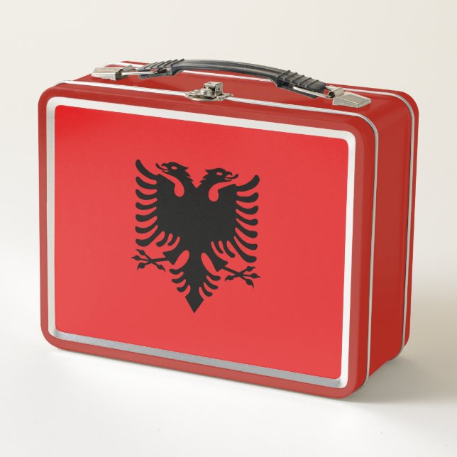 Patriotic Albanian Flag Metal Lunch Box (Front)