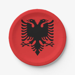 Patriotic Albanian Flag Paper Plate