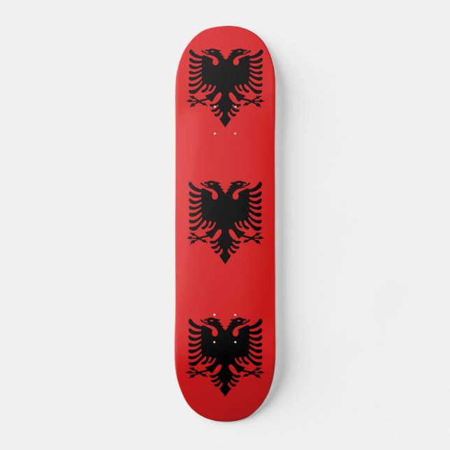 Patriotic Albanian Flag Skateboard (Front)
