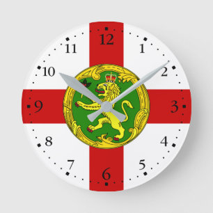 Patriotic Alderney Flag Round Clock