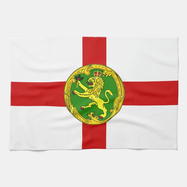 Patriotic Alderney Flag Tea Towel (Horizontal)