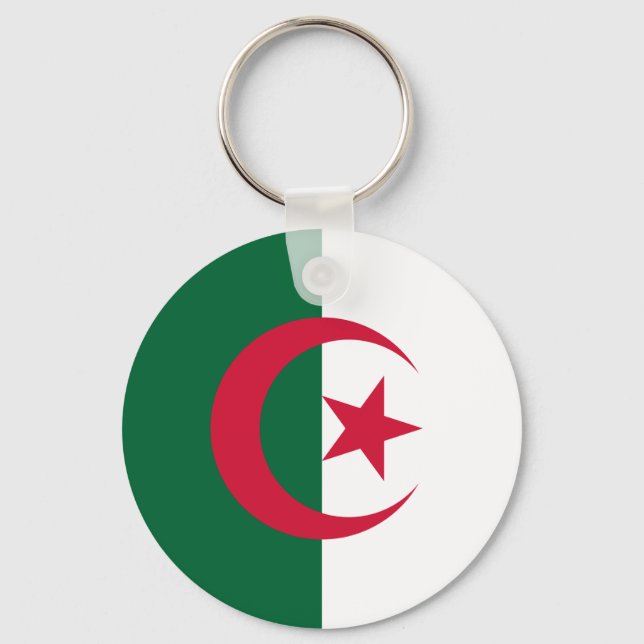 Patriotic Algerian Flag Key Ring (Front)
