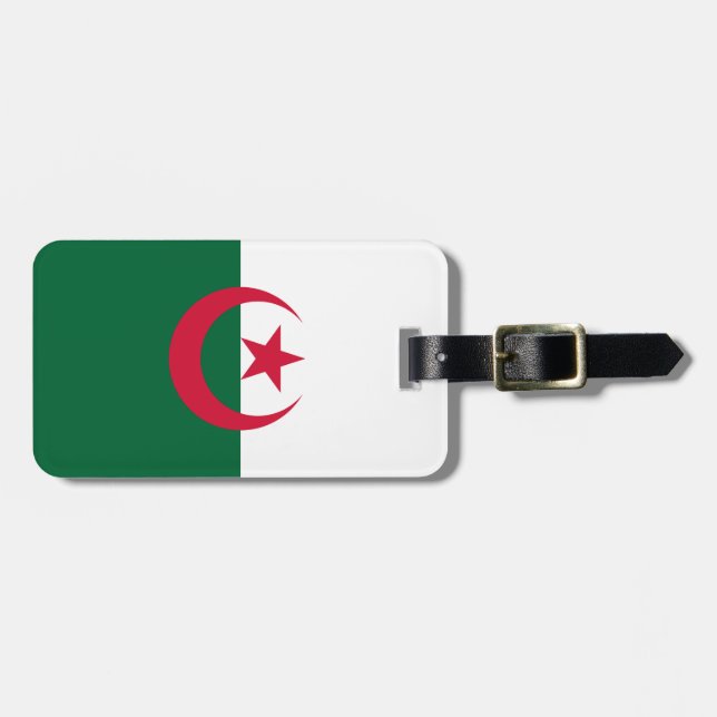 Patriotic Algerian Flag Luggage Tag (Front Horizontal)