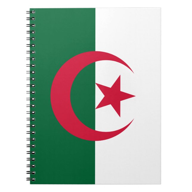 Patriotic Algerian Flag Spiral Notebook (Front)