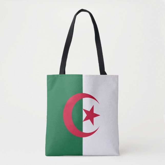 Patriotic Algerian Flag Tote Bag (Front)