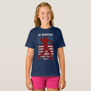 Patriotic All-American Baseball Vintage Distressed T-Shirt