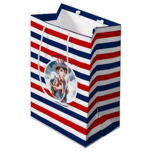 Patriotic All American Boy Birthday Party Medium Gift Bag