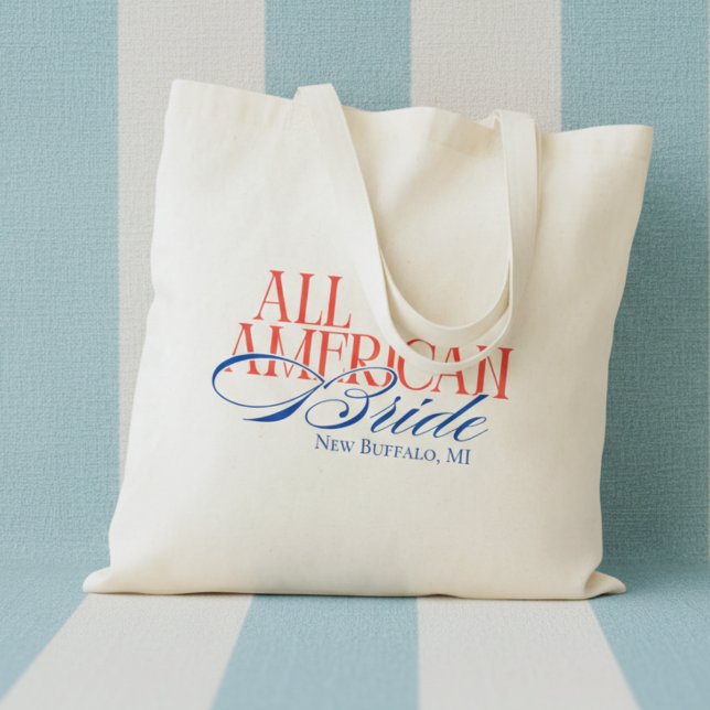 Patriotic All American Bride Bachelorette Tote Bag (Patriotic All American Bride Bachelorette Tote Bag)