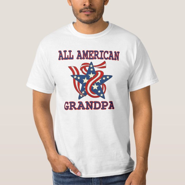Patriotic All American Grandpa T-Shirt (Front)