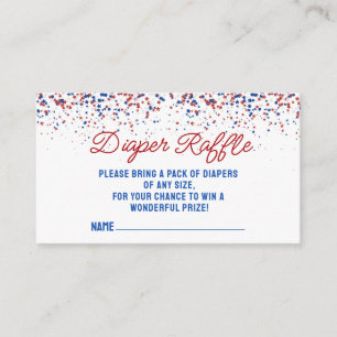 Patriotic All American Stars Diaper Raffle Game Enclosure Card