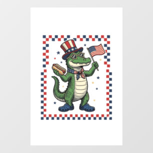 Patriotic Alligator Hot Dog Flag Vintage Shirt Des