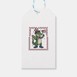 Patriotic Alligator Hot Dog Flag Vintage Shirt Des Gift Tags
