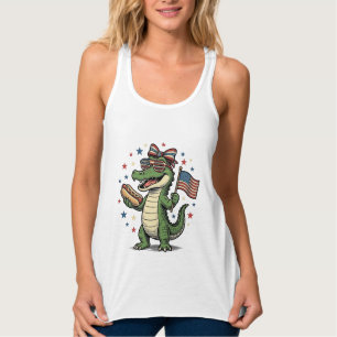 Patriotic Alligator Hot Dog Vintage Vector Shirt (