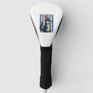 Patriotic Alligator Vintage Engraving Shirt Design Golf Head Cover