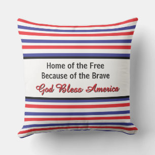 Patriotic America 250 Years Independence Day Cushion
