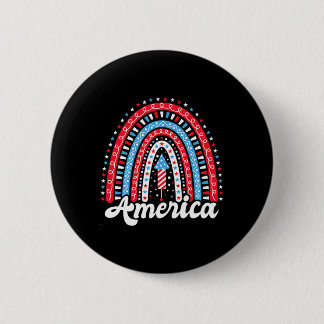 Patriotic America Boho Rainbow 4th Of July Indepen 6 Cm Round Badge