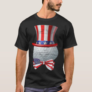 Patriotic America Flag Golf 4th Of July Mom Dad T-Shirt