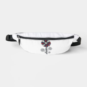 Patriotic America Flower Fireworks Vector Design_1 Bum Bags
