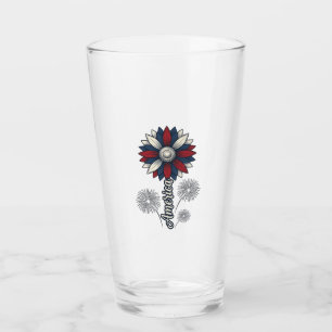 Patriotic America Flower Fireworks Vector Design_1 Glass