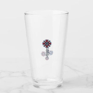 Patriotic America Flower Fireworks Vintage Design_ Glass