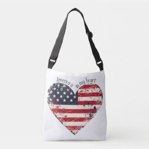 Patriotic America is in my heart Crossbody Bag