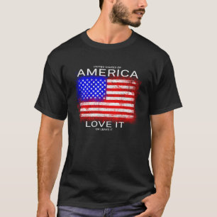Patriotic America Love It Or Leave It USA Flag Men T-Shirt